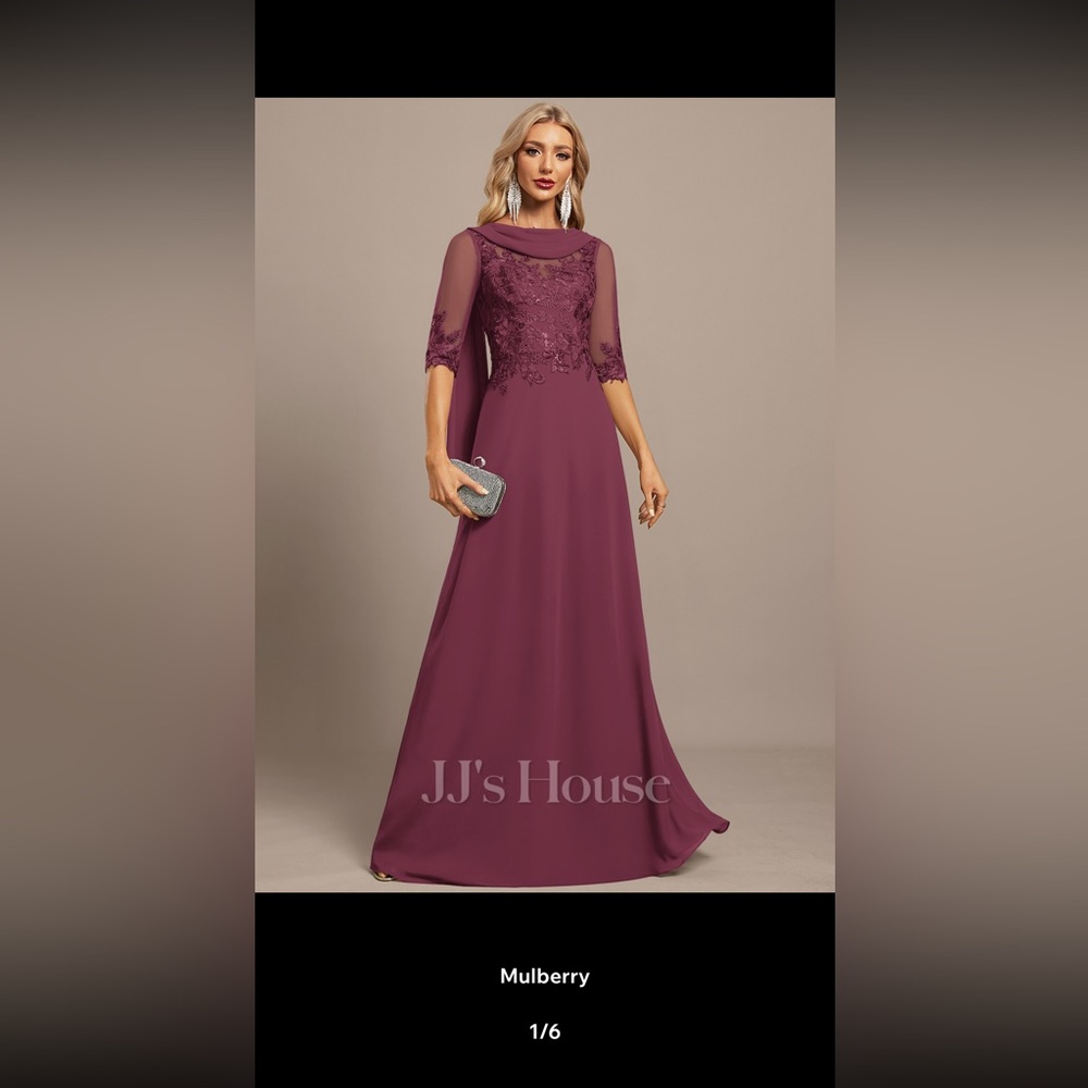 A-line Mulberry Evening Gown